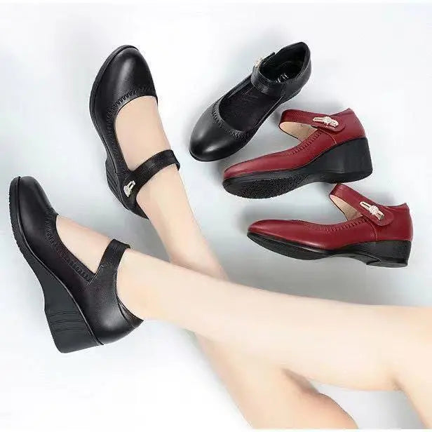 Elegancki średni-obcas komfort buty