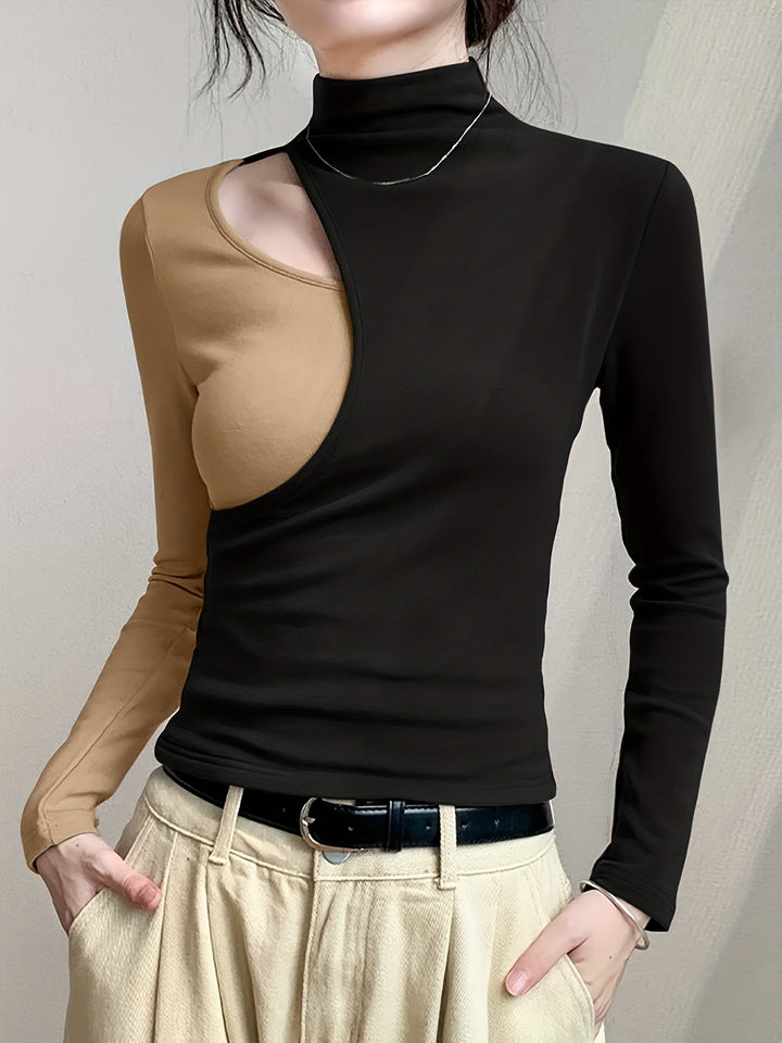 Cutout imitacja szyja top
