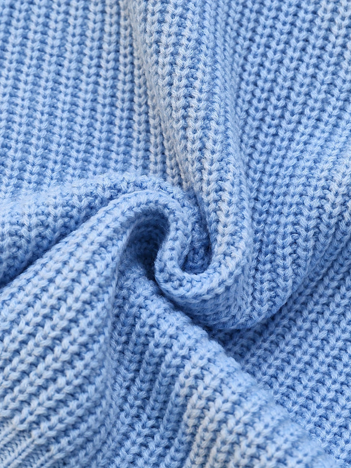 Drapowany szyja Button-Cuff sweter