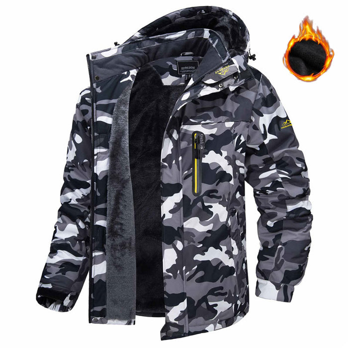 Szymon | Parka zimowa z kapturem i polarem, wiatroszczelna, do 7XL