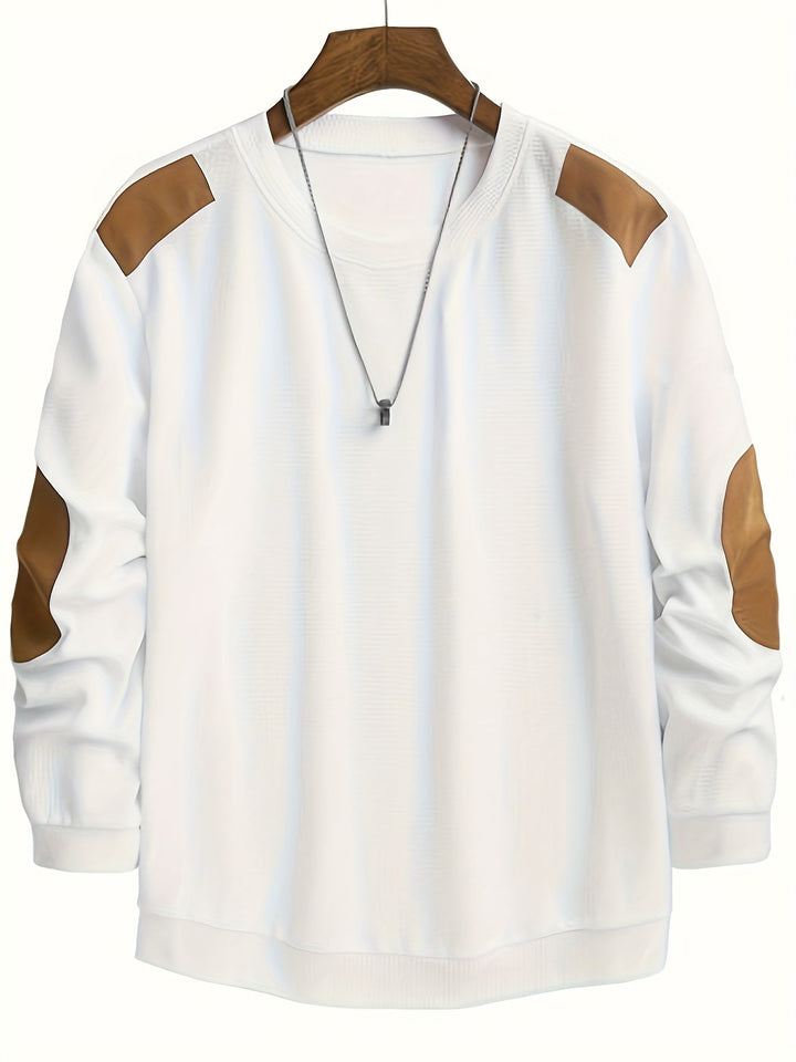 Fakturowany Elbow-Patch sweter