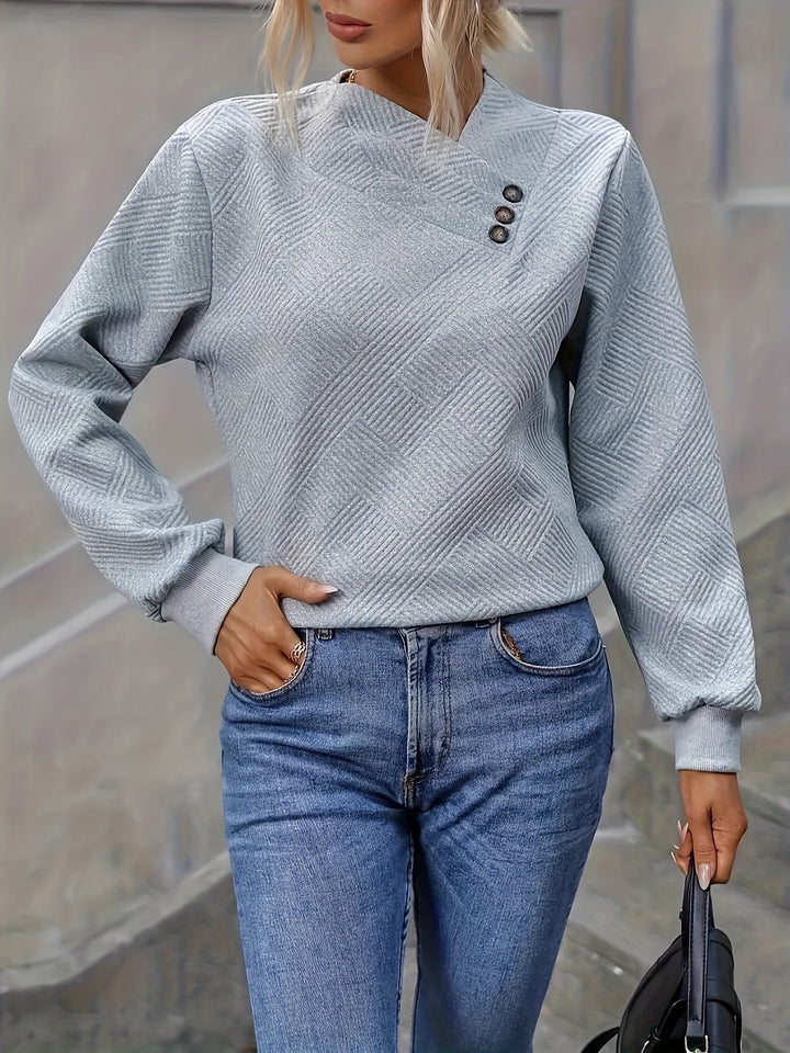 Asymmetrical guzik-szyja sweter