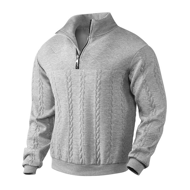 Męski sweter z suwakiem przy szyi