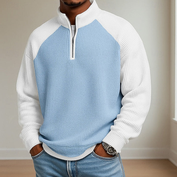 Fakturowany zamek 1/4 sweter