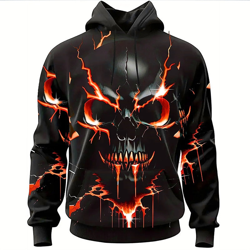 Halloween czaszka graficzny bluza z kapturem