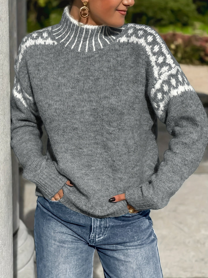 Contrast-Trim półgolf sweter