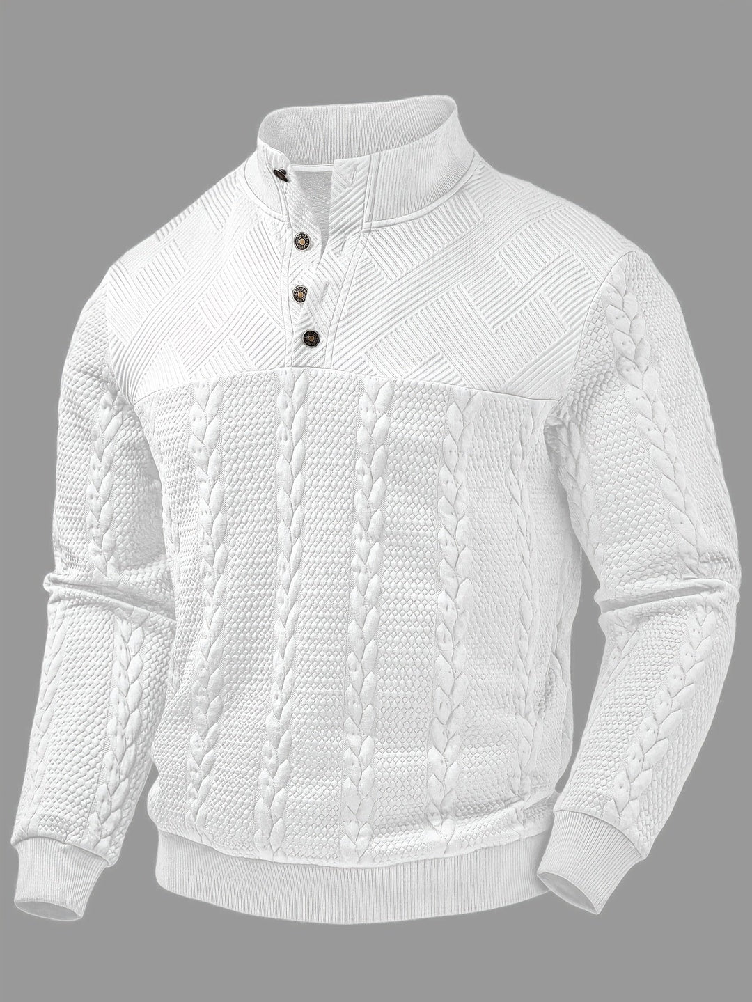 Fakturowany stójka sweter