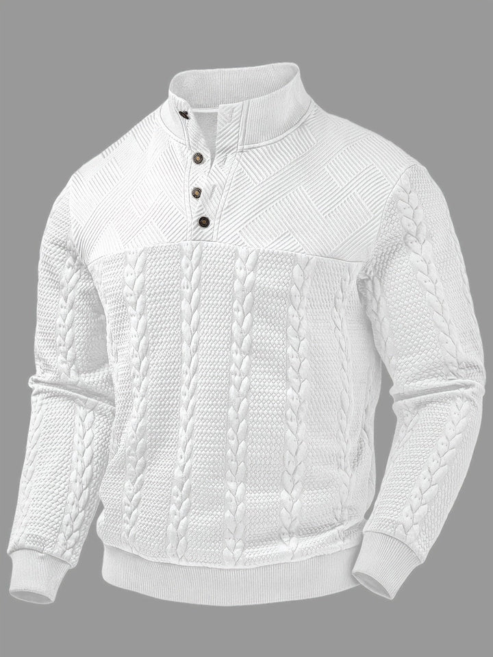 Fakturowany stójka sweter