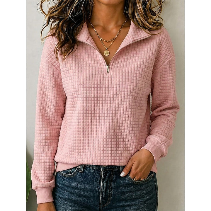 Fakturowany zamek 1/4 sweter