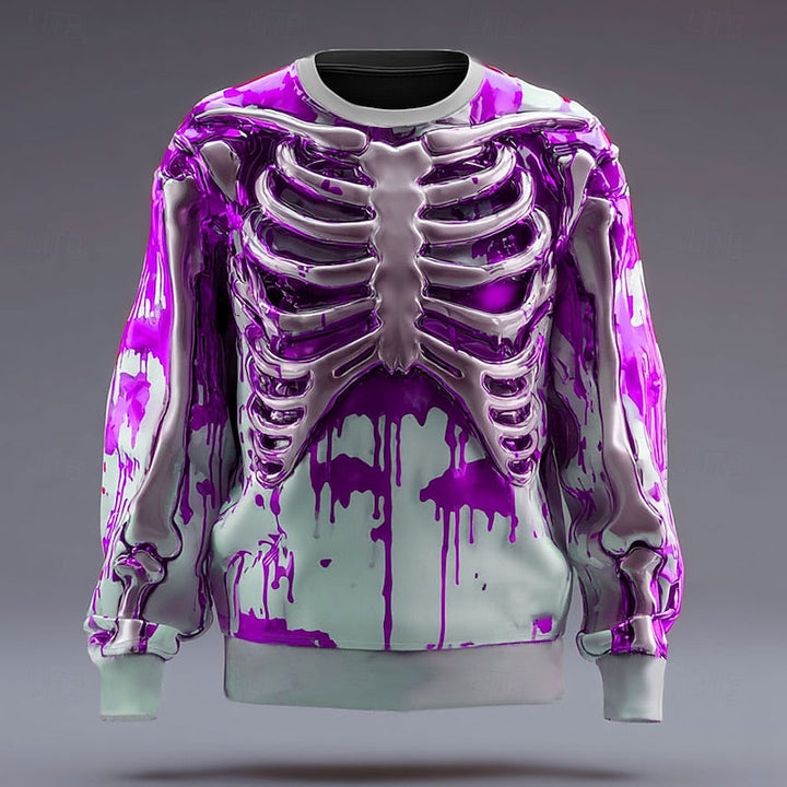 Halloween szkielet bluza z okrągłym dekoltem