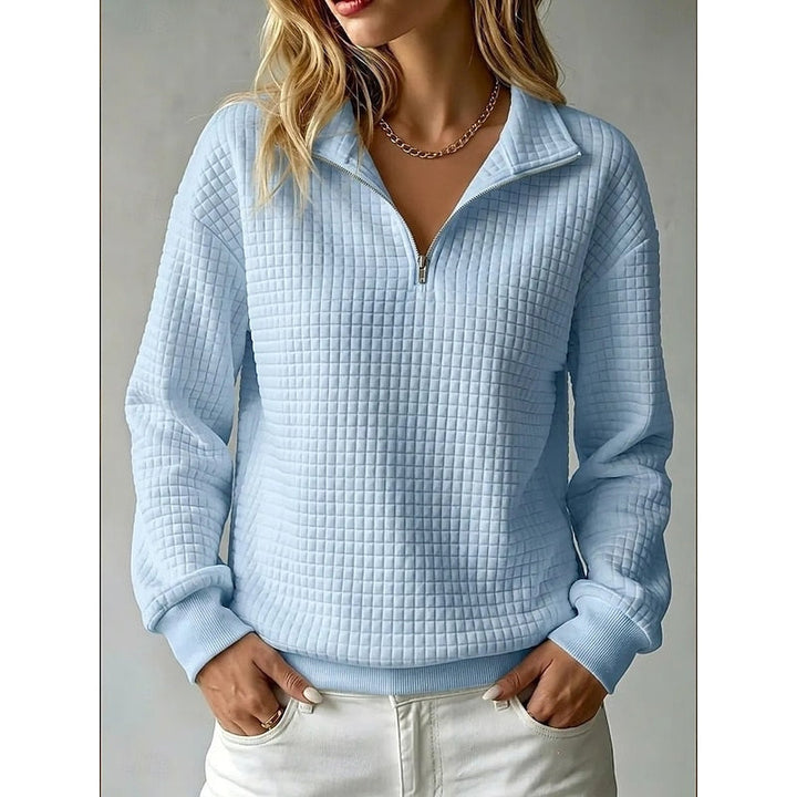 Fakturowany zamek 1/2 sweter