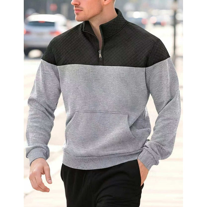 Fakturowany zamek 1/4 bluza