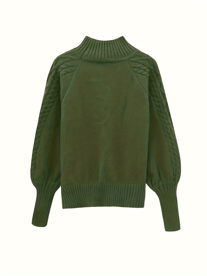 Fakturowany Half-Collar sweter