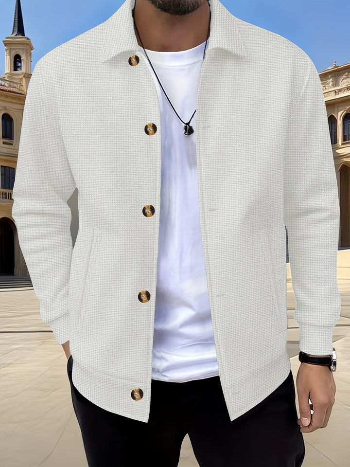 Fakturowany Button-Up kurtka