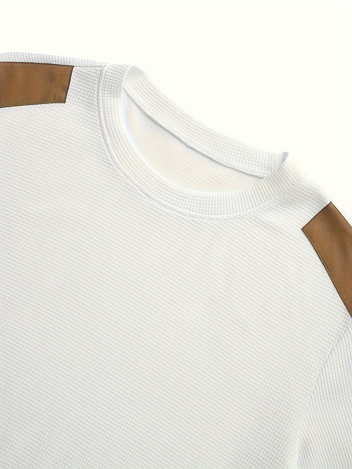 Fakturowany Elbow-Patch sweter