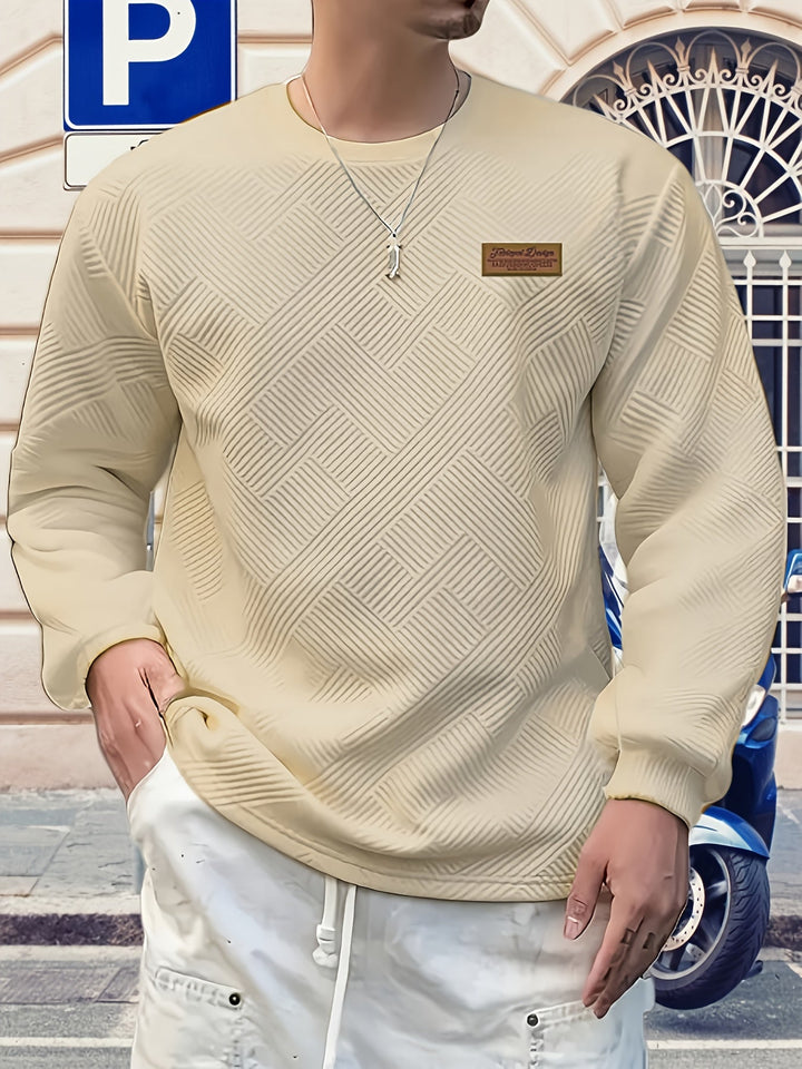 Fakturowany bluza z okrągłym dekoltem