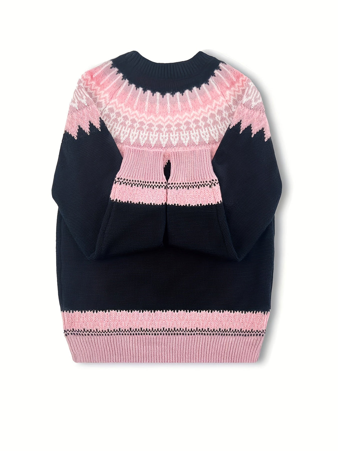 Chunky Jacquard Round szyja sweter