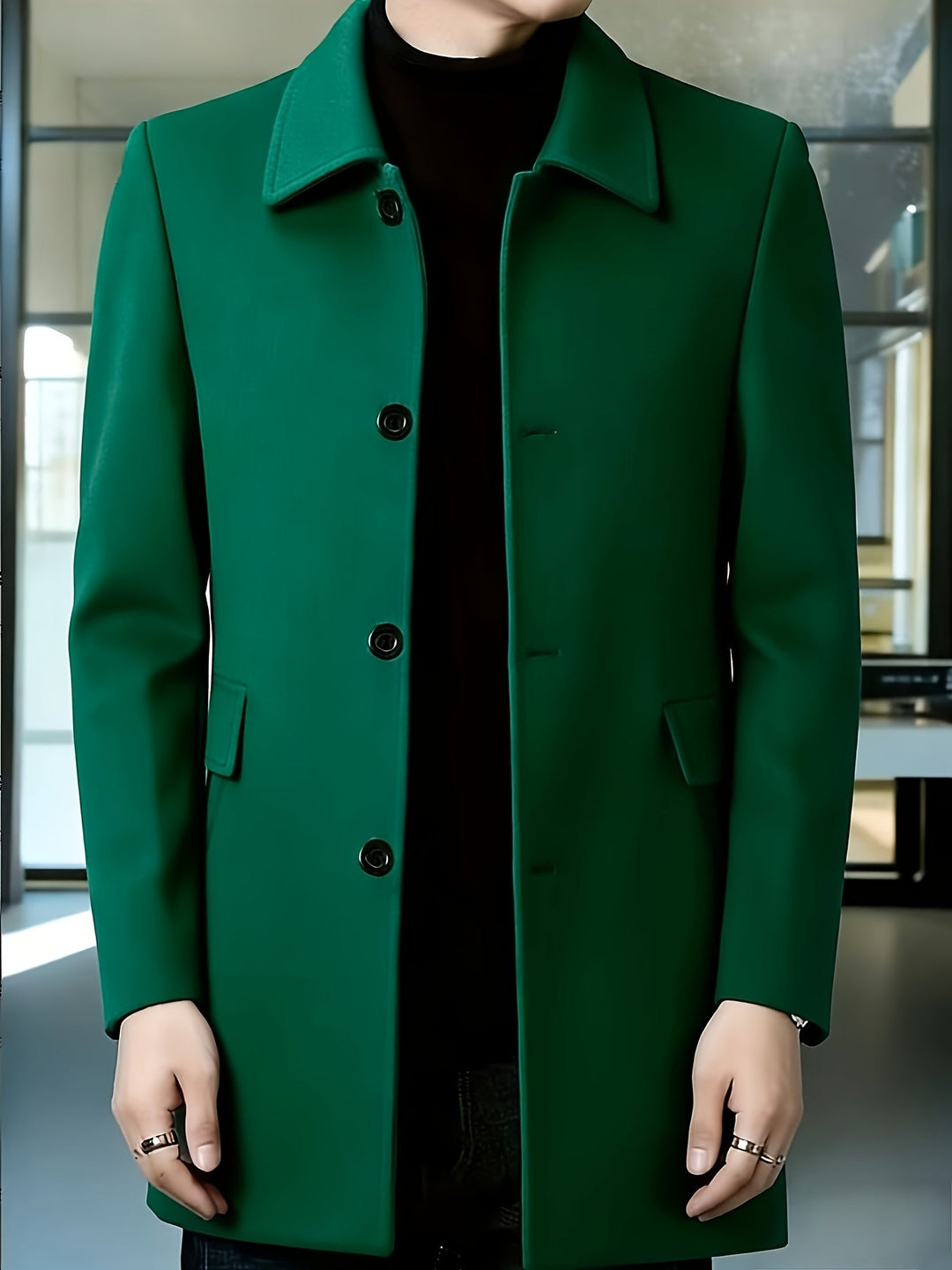 Elegancki Single-Breasted Overcoat