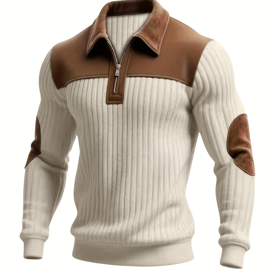 Two-Tone zamek 1/4 sweter