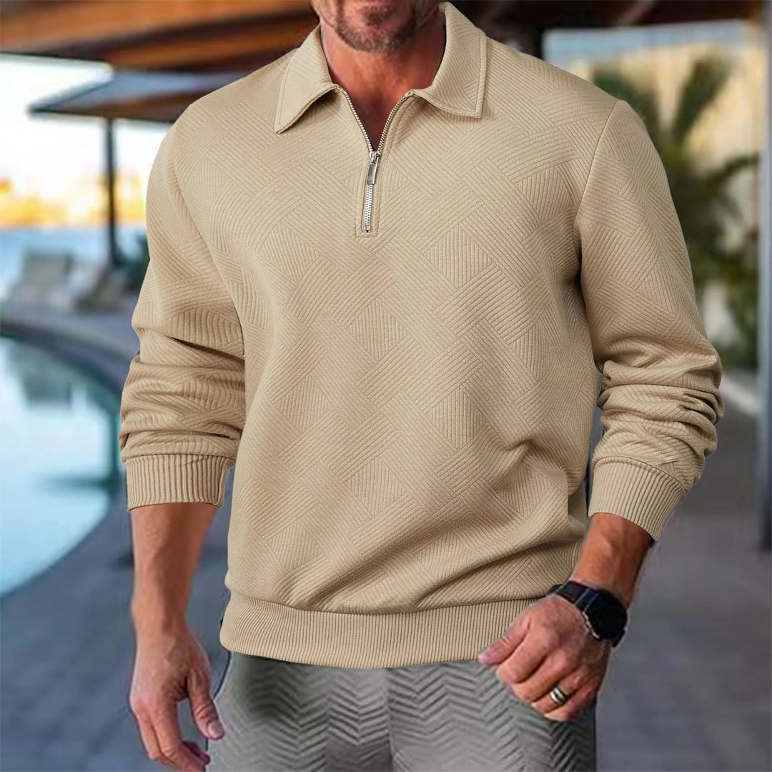 Fakturowany zamek 1/2 sweter