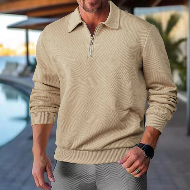 Fakturowany zamek 1/2 sweter