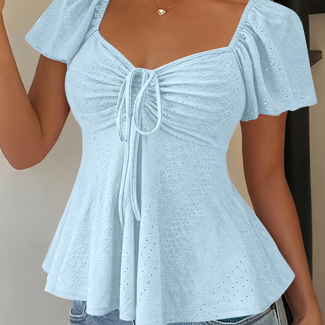 Flutter-Sleeve peplum top