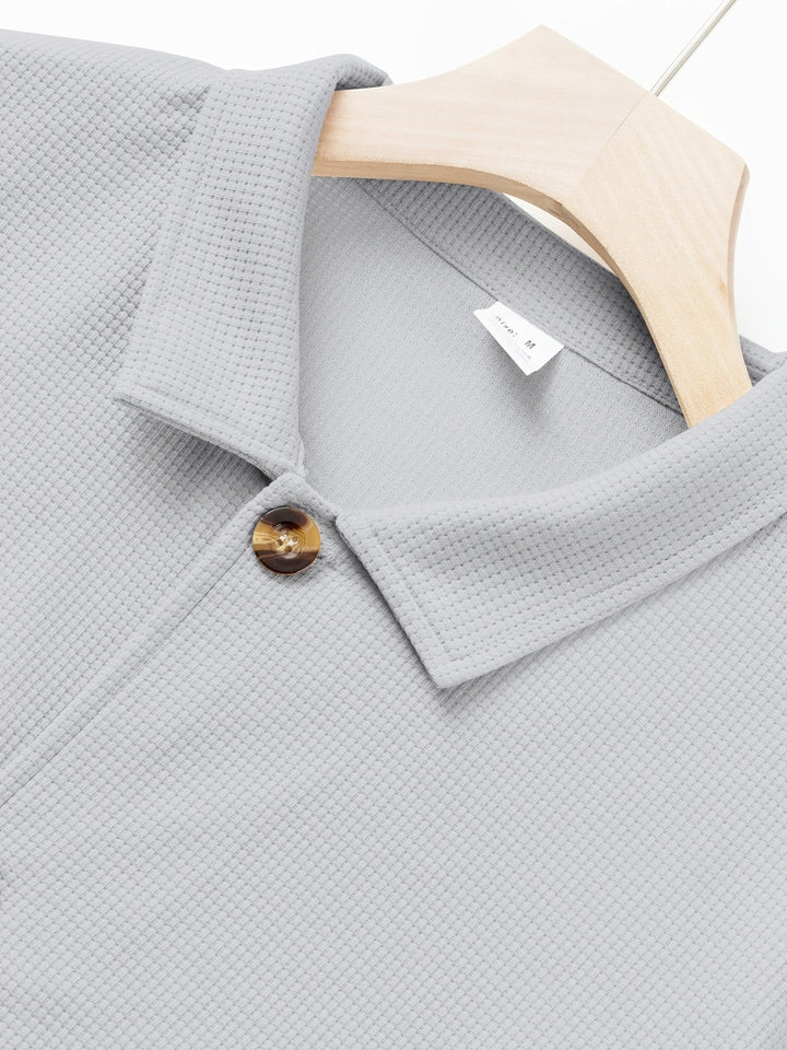 Fakturowany Button-Up kurtka