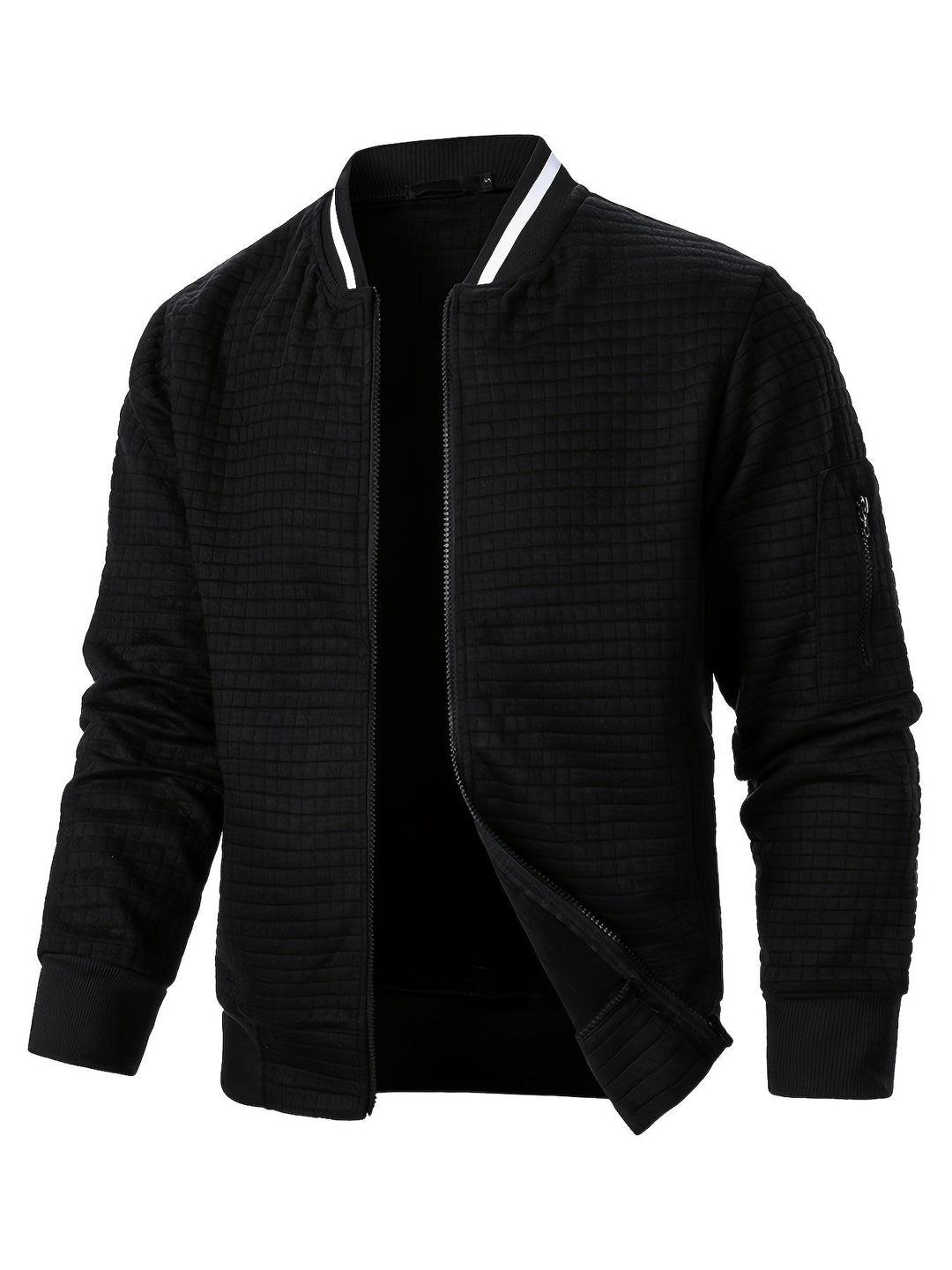 Fakturowany Zip-Up Bomber kurtka