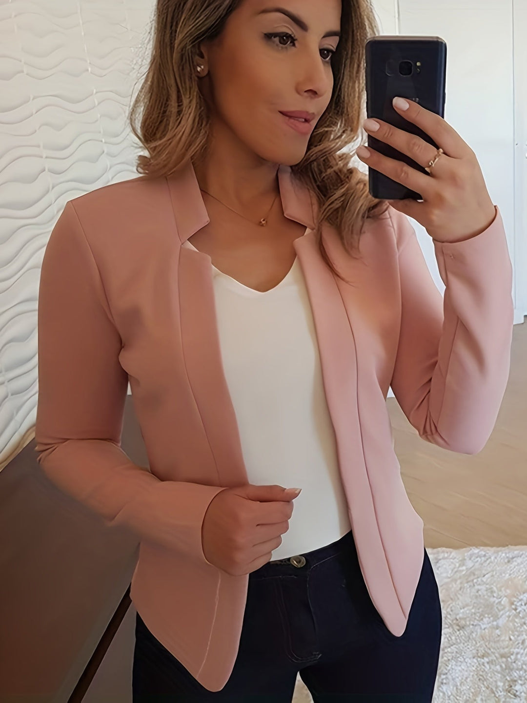 Otwarty przedni dopasowany kurtka