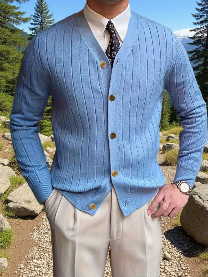Prążkowany Button-Up kardigan