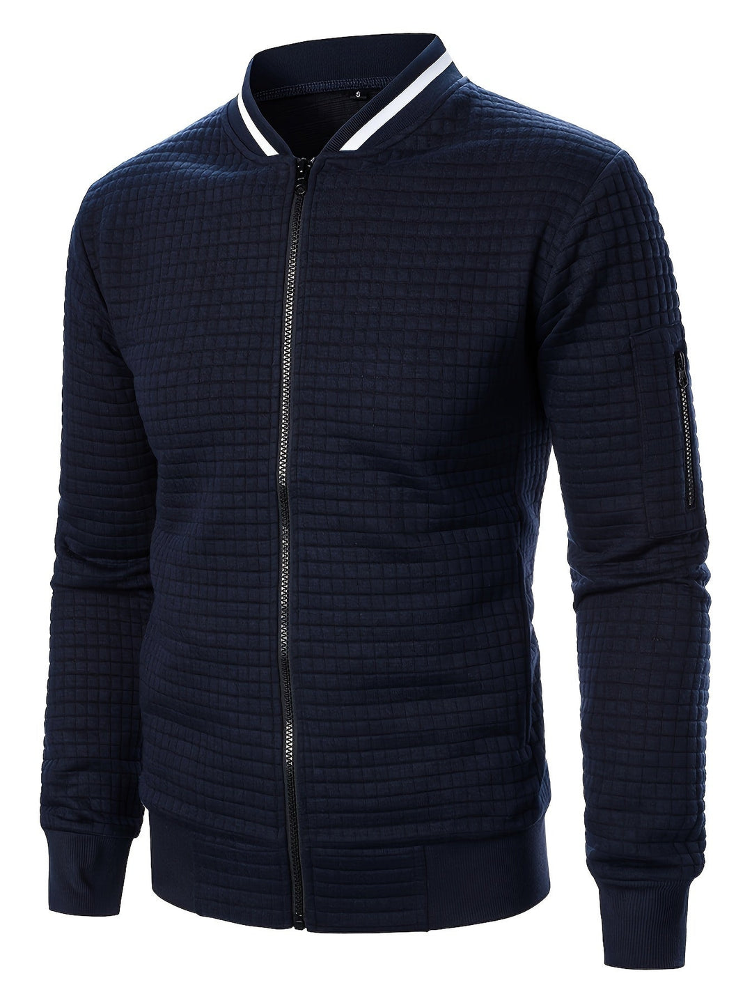 Fakturowany Zip-Up Bomber kurtka
