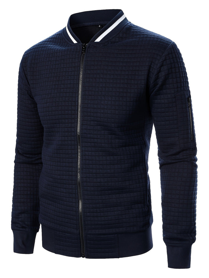 Fakturowany Zip-Up Bomber kurtka