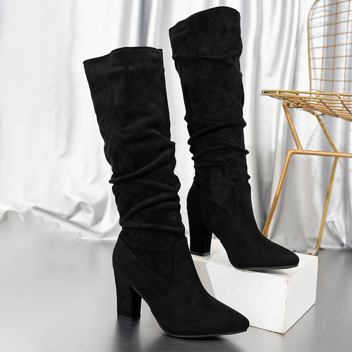 Slouch kolano-wysoki Heeled buty