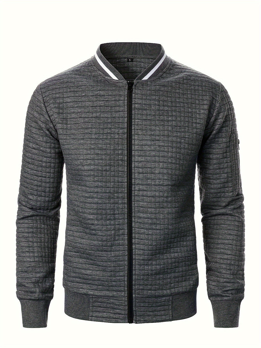 Fakturowany Zip-Up Bomber kurtka