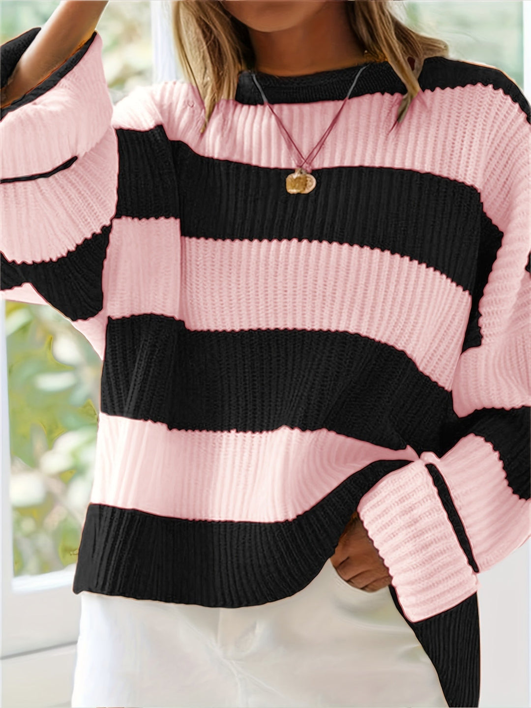 Swobodny Colorblock sweter