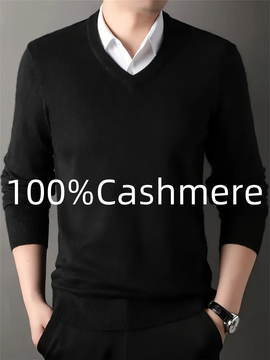 Elegancki sweter z dekoltem V