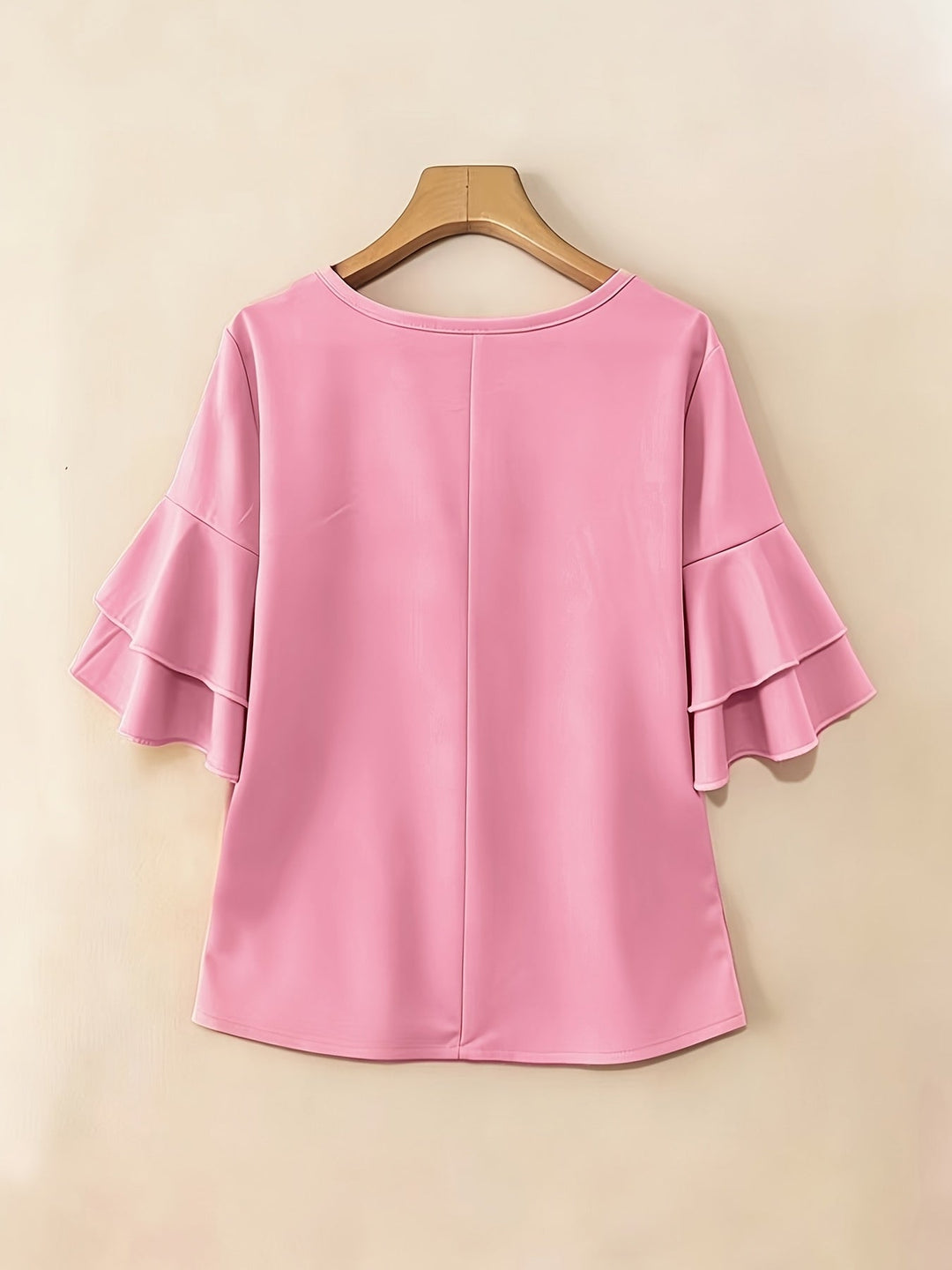 Flared-Sleeve plisowany bluzka