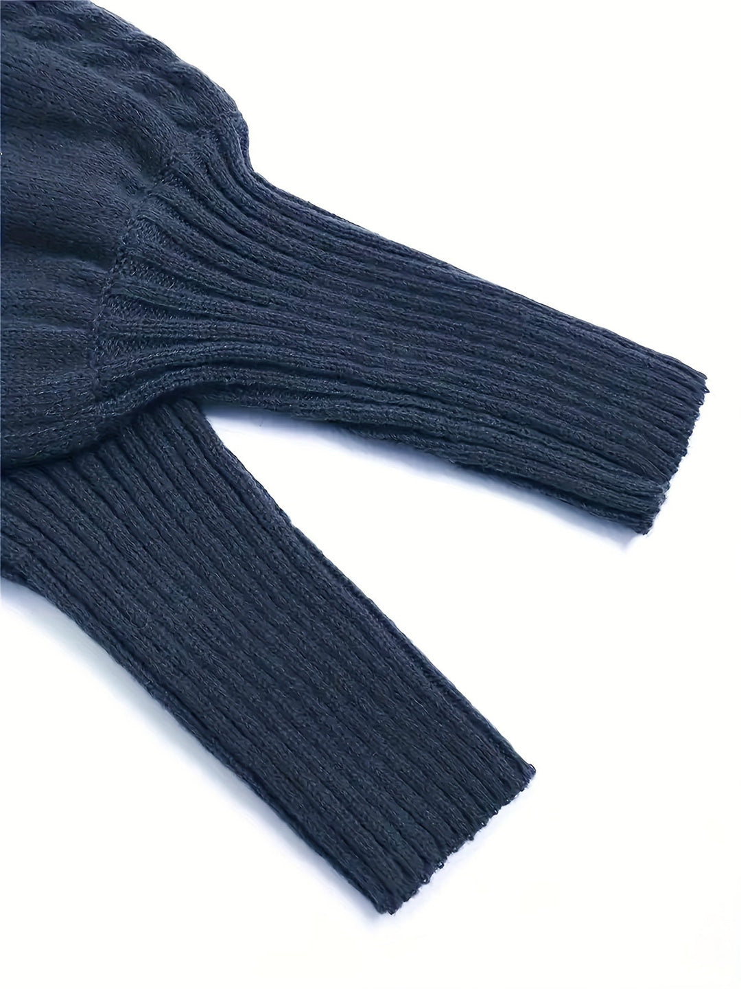 Fakturowany Half-Collar sweter