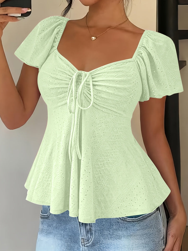 Flutter-Sleeve peplum top