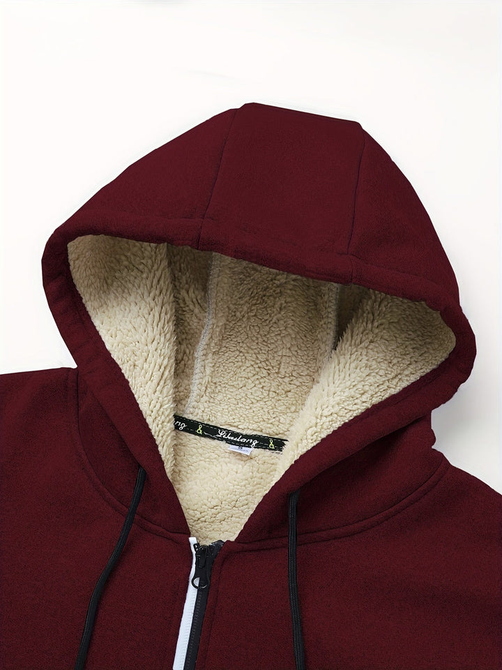 Przytulny z kapturem Zip-Up kurtka