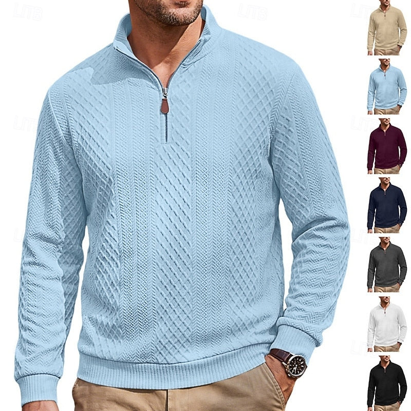 Fakturowany zamek 1/4 sweter