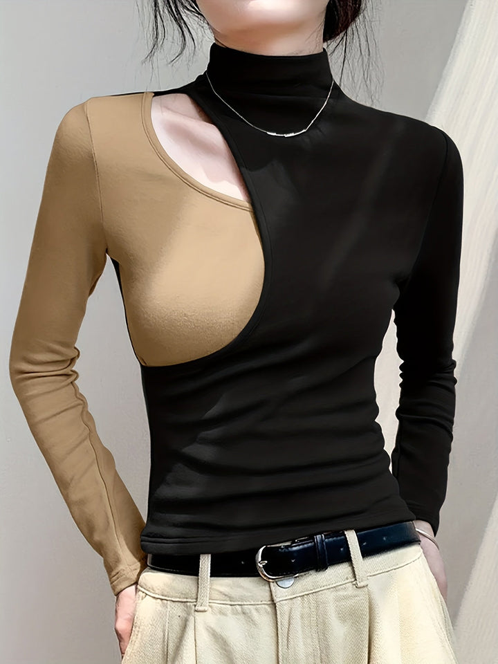 Cutout imitacja szyja top