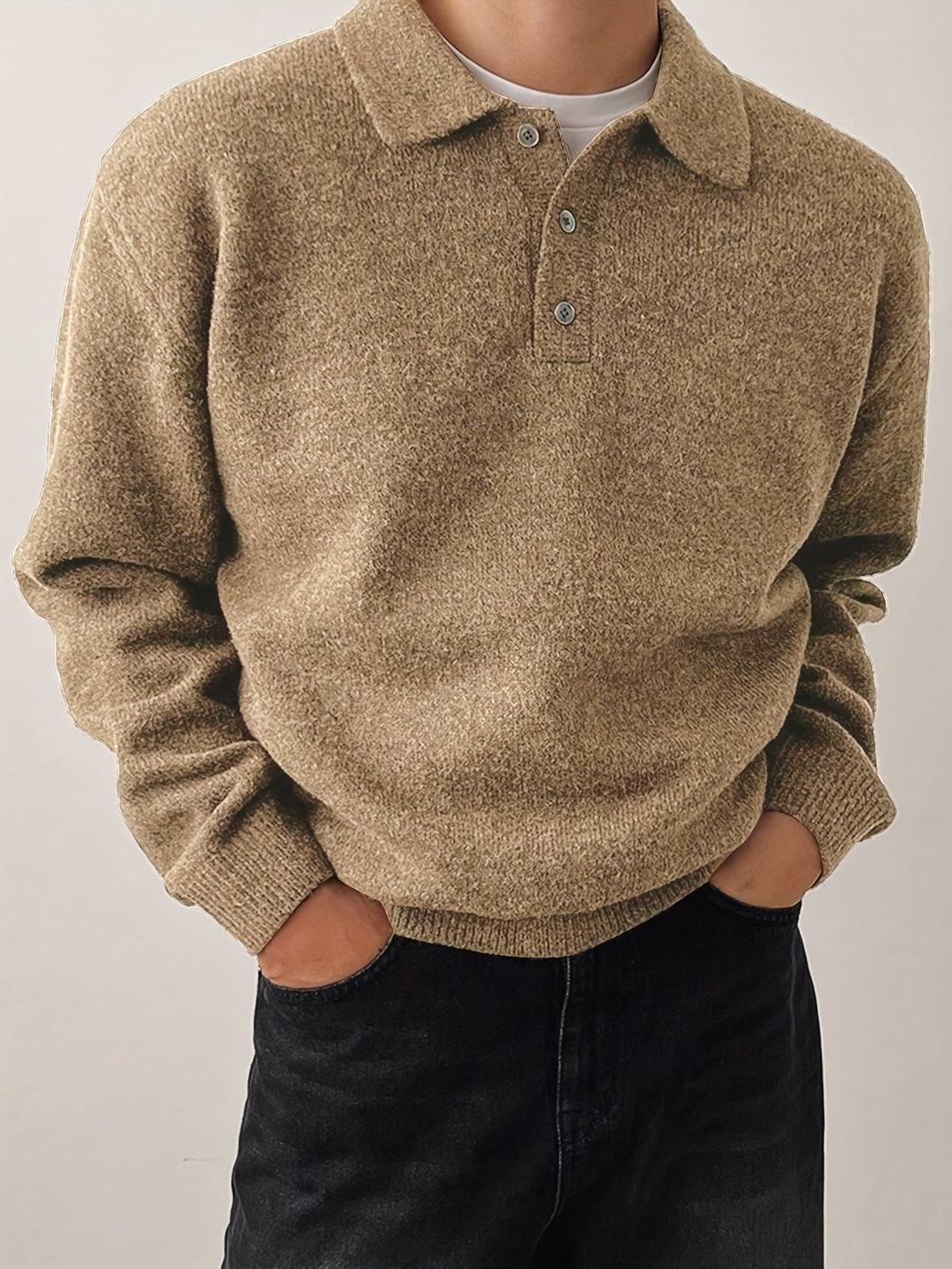 Elegancki polo kołnierz sweter