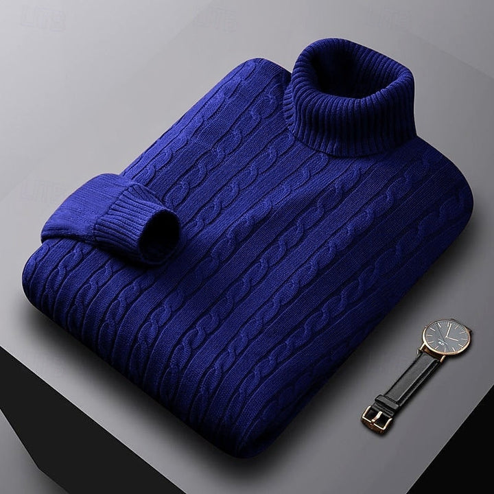 Cable dzianina sweter z golfem