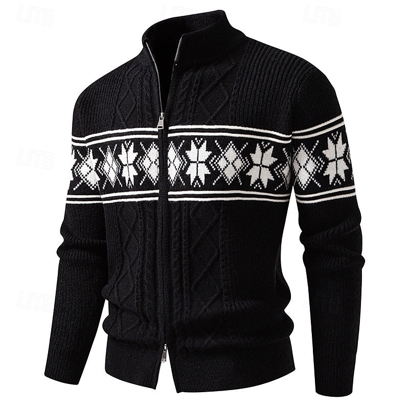 Fair Isle kardigan na zamek