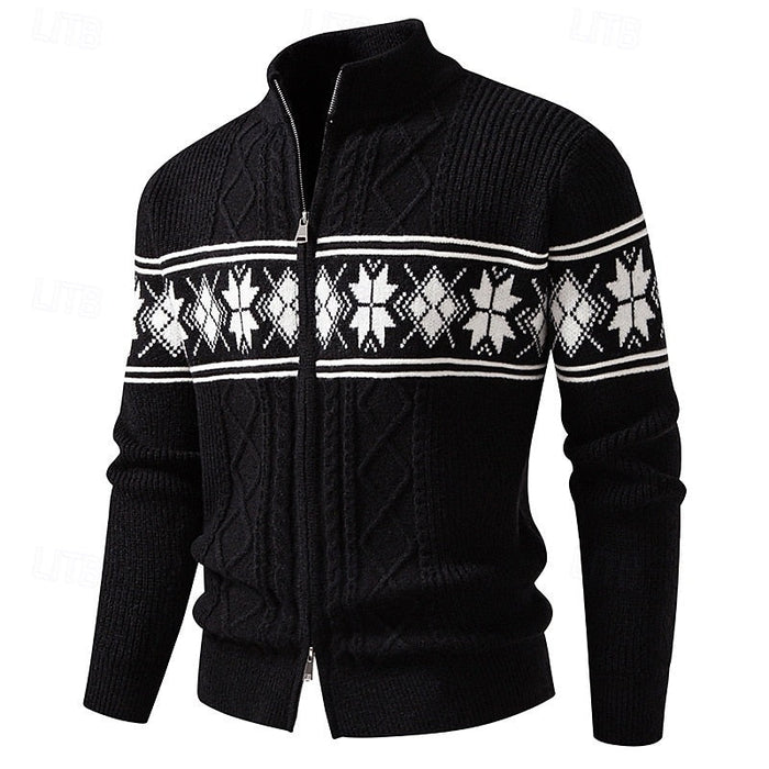 Fair Isle kardigan na zamek