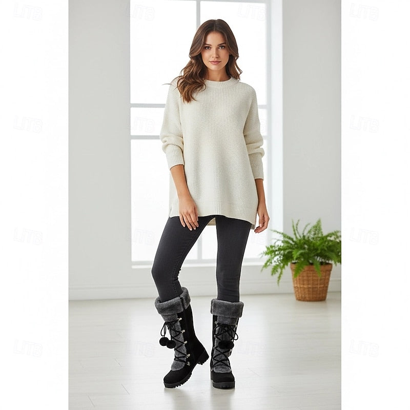 Przytulny sznurowane buty zimowe