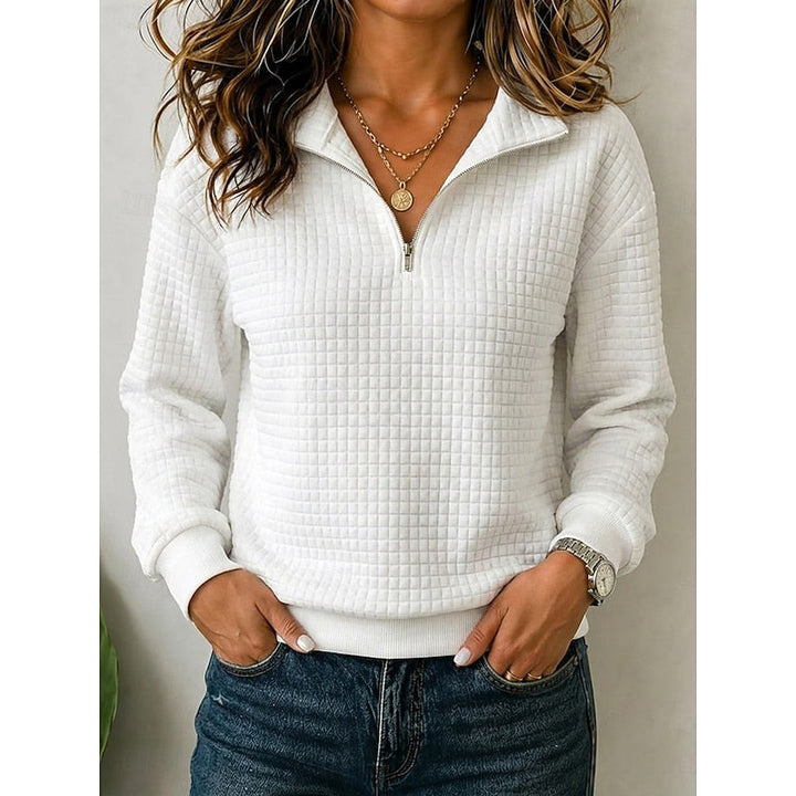Fakturowany zamek 1/4 sweter