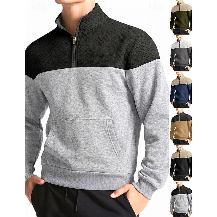 Fakturowany zamek 1/4 bluza