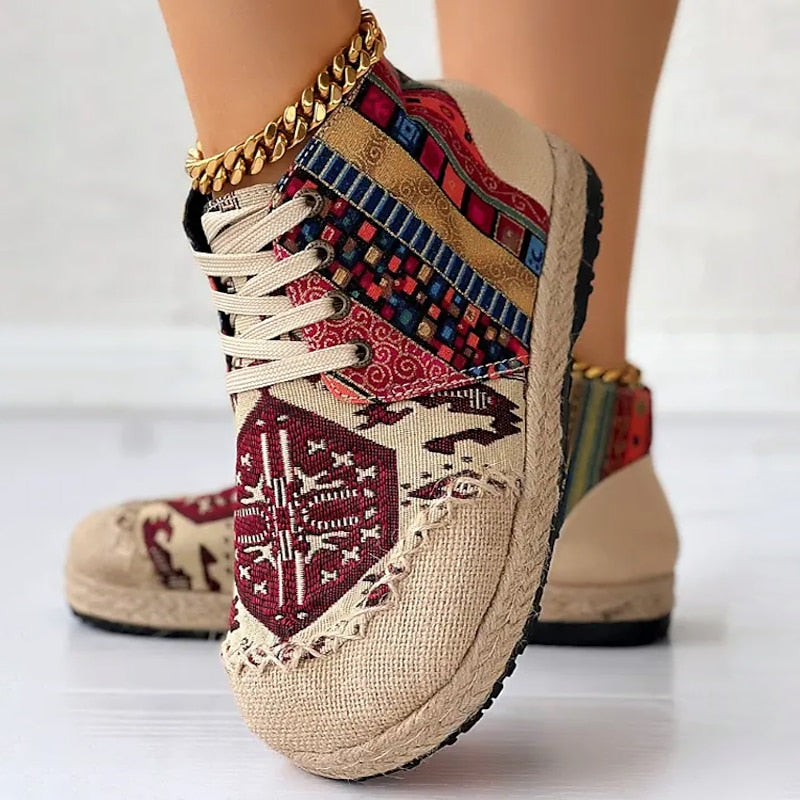 Boho wzorzysty wysokie sneakersy